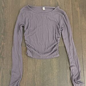 Alo Yoga Women's Ribbed Long Sleeve Top - Gray